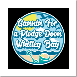 Gannin for a plodge doon Whitley Bay - Going for a paddle in the sea at Whitley Bay Posters and Art